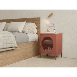 Table de chevet en métal couleur terre cuite, 40 x 35 x 60 cm | Diora