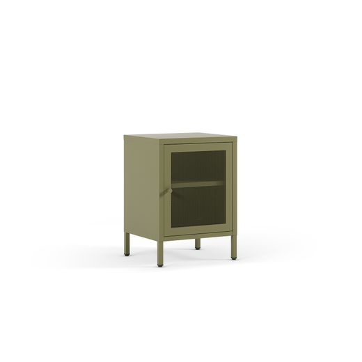 Mesita de noche de metal en verde, 40 x 35 x 60 cm | Fayna