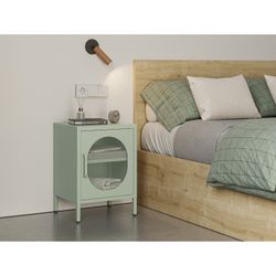 Table de chevet en métal vert menthe, 40 x 35 x 60 cm | Diora