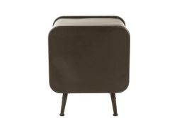 Table de chevet en métal et noir/bois naturel, 50x39x60 cm