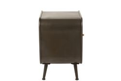 Table de chevet en métal et noir/bois naturel, 50x39x60 cm