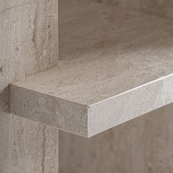 Mesita de noche de piedra en beige, 40 x 35 x 51 cm | Korba
