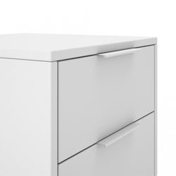 Sängbord i vitt och naturligt furu, 40 x 35 x 53 cm | Campus