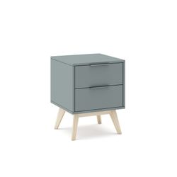 Pine nightstand in green and natural color, 40 x 35 x 53 cm | Pisco