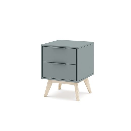 Pine nightstand in green and natural color, 40 x 35 x 53 cm | Pisco