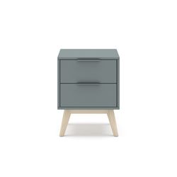 Pine nightstand in green and natural color, 40 x 35 x 53 cm | Pisco
