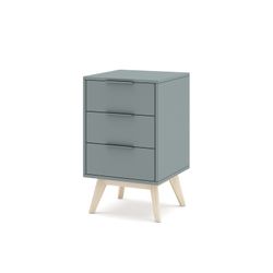 Pine nightstand in green and natural color, 40 x 35 x 65.5 cm | Pisco