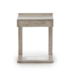 Table de chevet en bois gris voilé, 50x35x66 cm