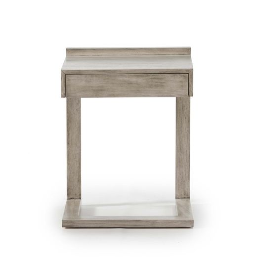 Table de chevet en bois gris voilé, 50x35x66 cm