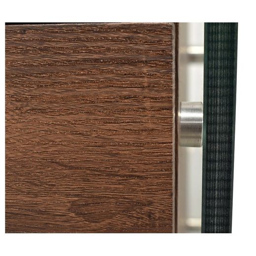 Sebas Nattduksbord i trä och naturligt/transparent böjt glas, 50x43x50 cm