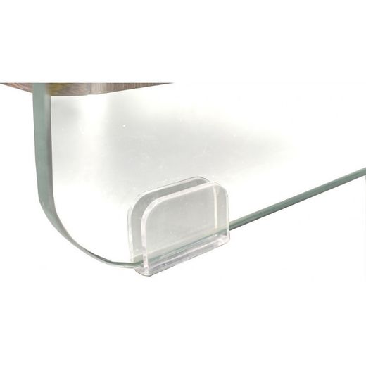Sebas Nattduksbord i trä och naturligt/transparent böjt glas, 50x43x50 cm