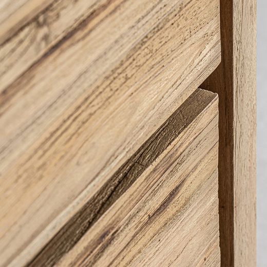 Table basse Lux en bois de teck naturel recyclé, 55 x 45 x 60 cm