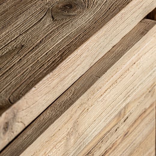 Table basse Lux en bois de teck naturel recyclé, 55 x 45 x 60 cm