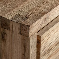 Table basse Lux en bois de teck naturel recyclé, 55 x 45 x 60 cm