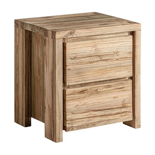 Table basse Lux en bois de teck naturel recyclé, 55 x 45 x 60 cm