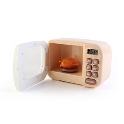 Microondas de juguete de polietileno en beige, 20 x 10 x 13 cm | Happy Gourmet