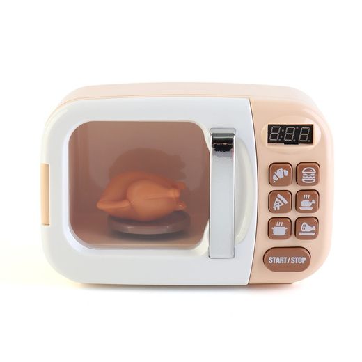 Microondas de juguete de polietileno en beige, 20 x 10 x 13 cm | Happy Gourmet