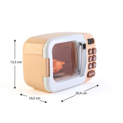 Microondas de juguete de polietileno en beige, 20 x 10 x 13 cm | Happy Gourmet