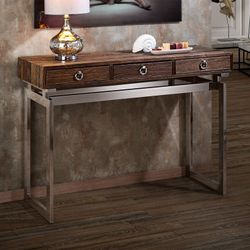 Consola MILENIA de madera y acero, 120x40x85 cm