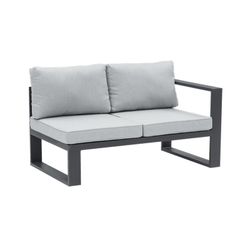 Aluminum and olefin garden sofa set in anthracite and gray | Nyland