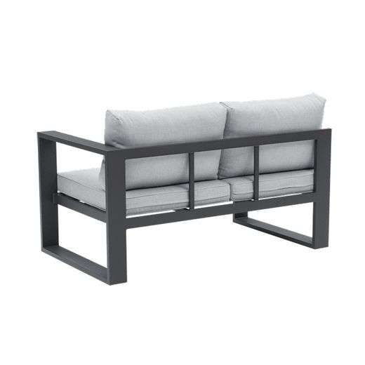 Conjunto de sofá para jardín de aluminio y olefina en antracita y gris | Nyland