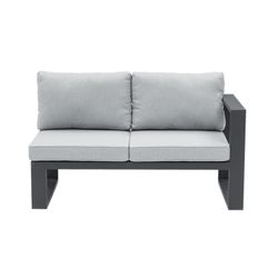 Aluminum and olefin garden sofa set in anthracite and gray | Nyland
