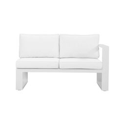 Módulo de sofá para área externa com braço direito de 2 lugares em alumínio e olefina na cor branca, 140 x 80 x 83 cm | Nylândia
