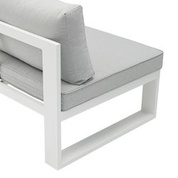 Garden sofa set made of aluminum and olefin fabric in white and gray | Nyland