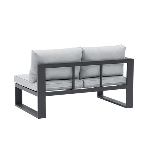 Aluminum and olefin garden sofa set in anthracite and gray | Nyland