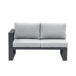 Aluminum and olefin garden sofa set in anthracite and gray | Nyland