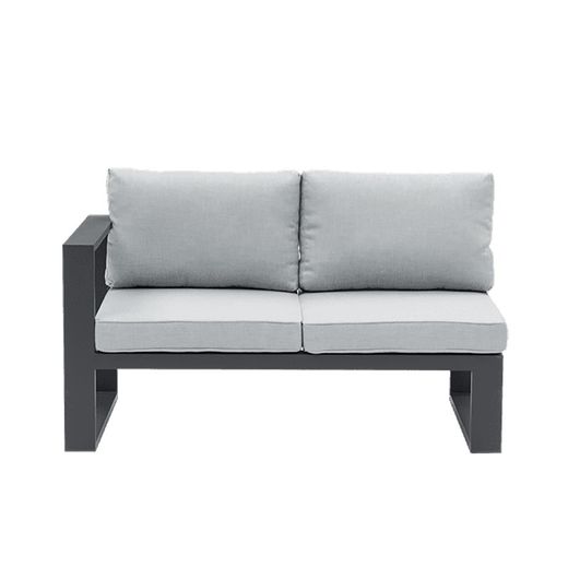 Aluminum and olefin garden sofa set in anthracite and gray | Nyland
