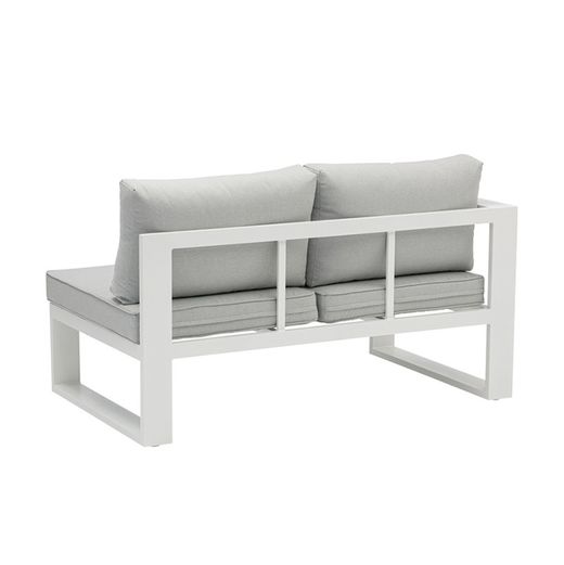 Garden sofa set made of aluminum and olefin fabric in white and gray | Nyland