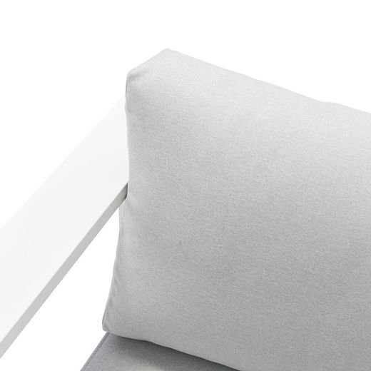 Garden sofa set made of aluminum and olefin fabric in white and gray | Nyland