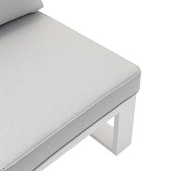 Garden sofa set made of aluminum and olefin fabric in white and gray | Nyland