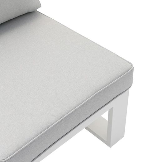 Garden sofa set made of aluminum and olefin fabric in white and gray | Nyland