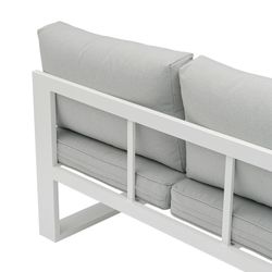 Garden sofa set made of aluminum and olefin fabric in white and gray | Nyland