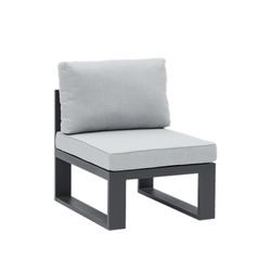 Aluminum and olefin garden sofa set in anthracite and gray | Nyland