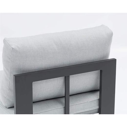 Conjunto de sofá para jardín de aluminio y olefina en antracita y gris | Nyland