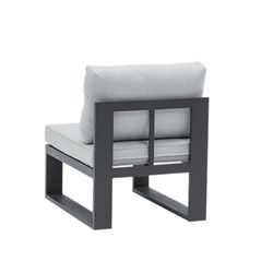 Aluminum and olefin garden sofa set in anthracite and gray | Nyland