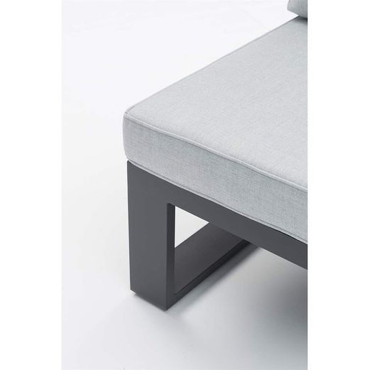 Conjunto de sofá para jardín de aluminio y olefina en antracita y gris | Nyland