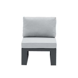 Aluminum and olefin garden sofa set in anthracite and gray | Nyland