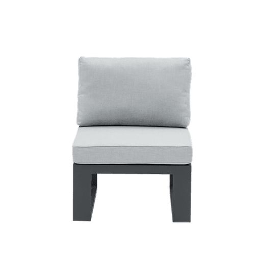 Conjunto de sofá para jardín de aluminio y olefina en antracita y gris | Nyland