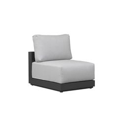 Garden sofa set in aluminum and olefin in anthracite and medium gray | Onix