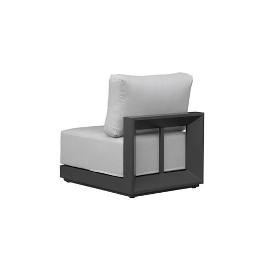 Garden sofa set in aluminum and olefin in anthracite and medium gray | Onix