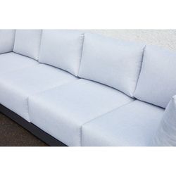 Garden sofa set in aluminum and olefin in anthracite and medium gray | Onix