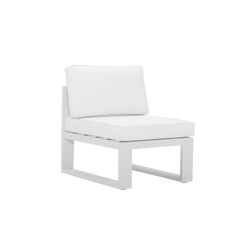 Outdoor sofa extension module made of aluminium and olefin in white, 65 x 80 x 83 cm | Nyland