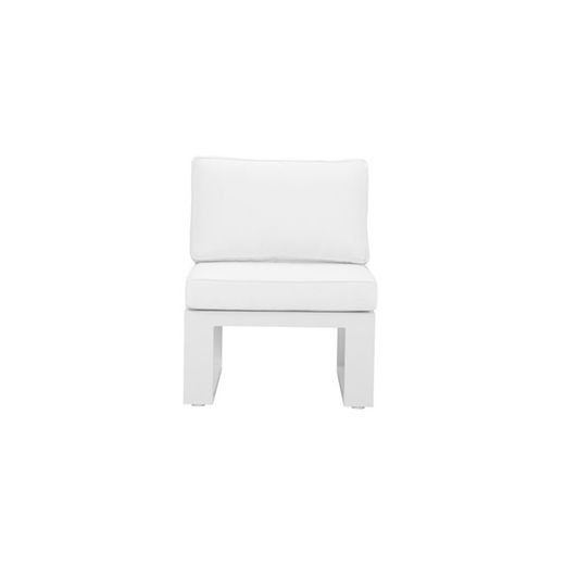 Outdoor sofa extension module made of aluminium and olefin in white, 65 x 80 x 83 cm | Nyland