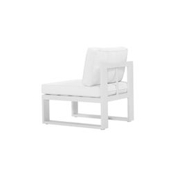 Outdoor sofa extension module made of aluminium and olefin in white, 65 x 80 x 83 cm | Nyland