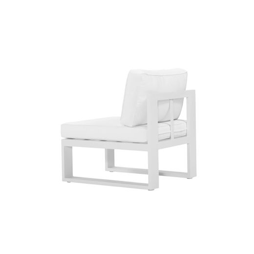 Outdoor sofa extension module made of aluminium and olefin in white, 65 x 80 x 83 cm | Nyland