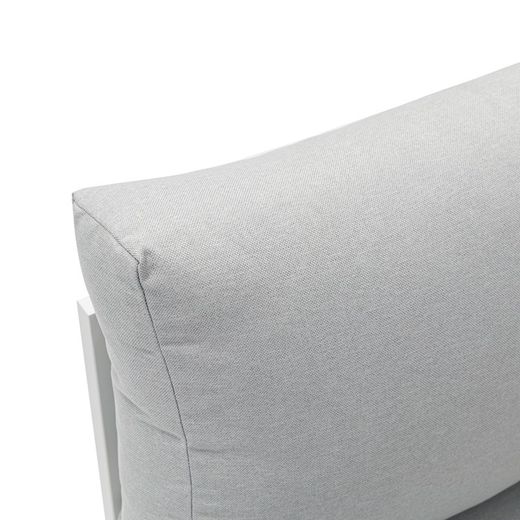 Garden sofa set made of aluminum and olefin fabric in white and gray | Nyland